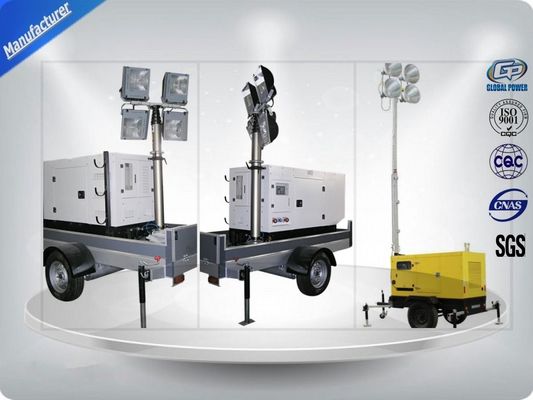จีน Low Noise Trailer Mounted Mobile Light Tower Generator 10Kw/12Kva F Insulation Class ผู้ผลิต