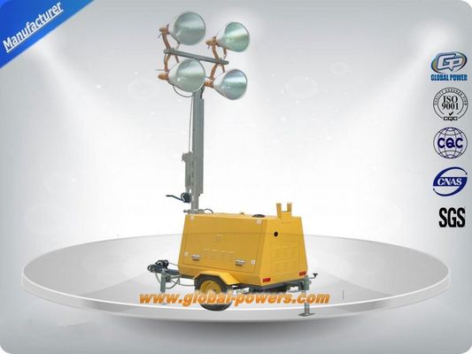 LED 9m Portable Trailer  Mobile Light Tower Diesel Generator  with Hand Push ผู้ผลิต
